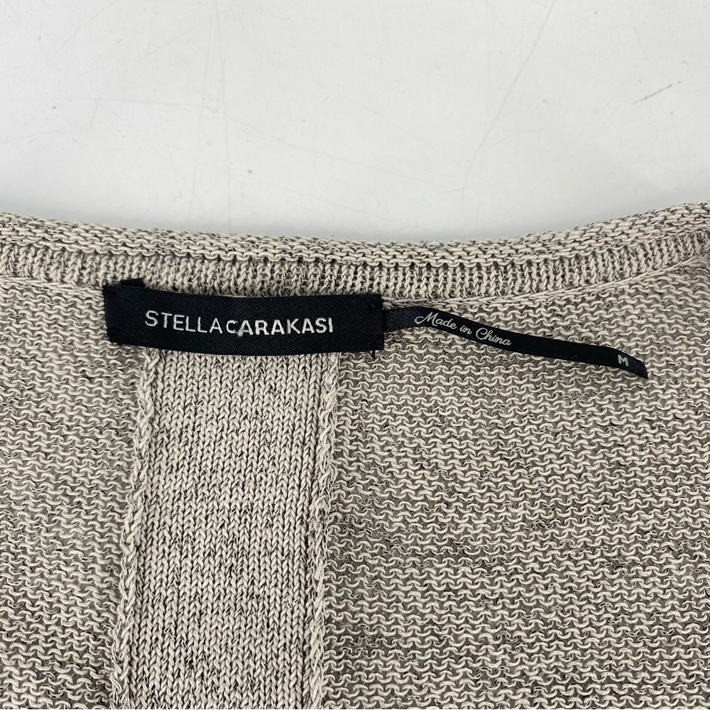Stella Carakasi Gray Cable Knit Asymmetrical Cropped Cardigan - Picture 2 of 9